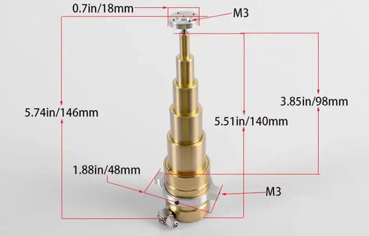 JDMODEL JDM-31 5-Stufen-Hydraulikzylinder für 1/14 RC Muldenkipper – Detail 1
