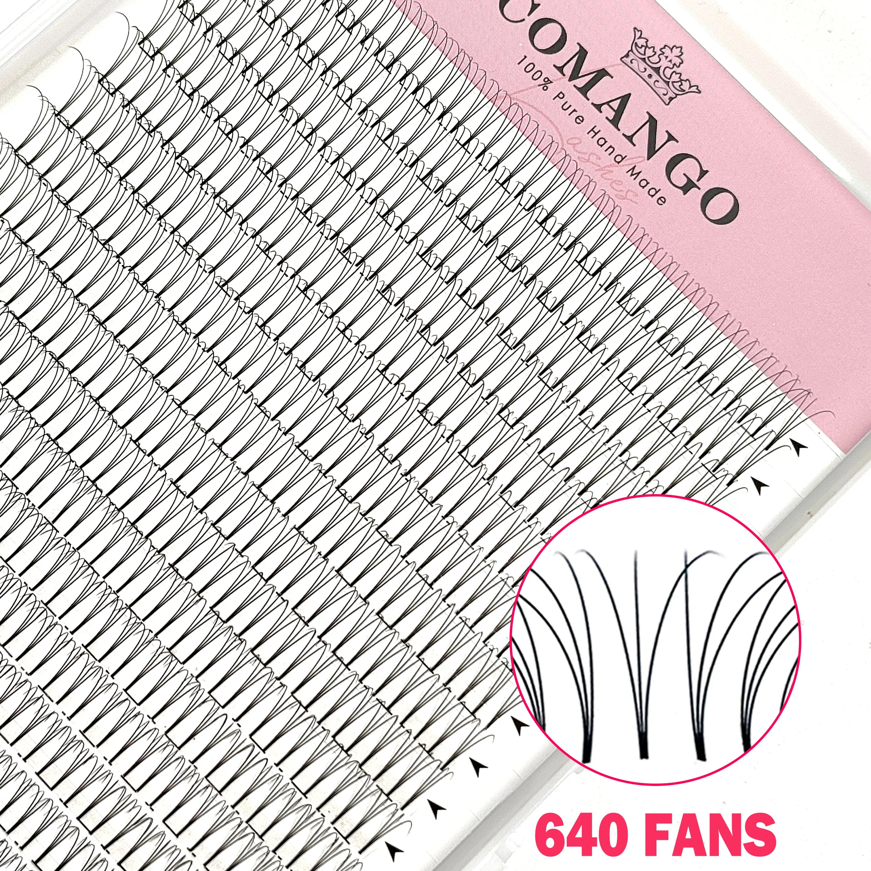 

CoMango 16 Row Premade Fan Lashes 3-10D Eyelash Extension 320fans C/D Curl 8-15MM Mix Volume Fans Individual False Lashes Makeup