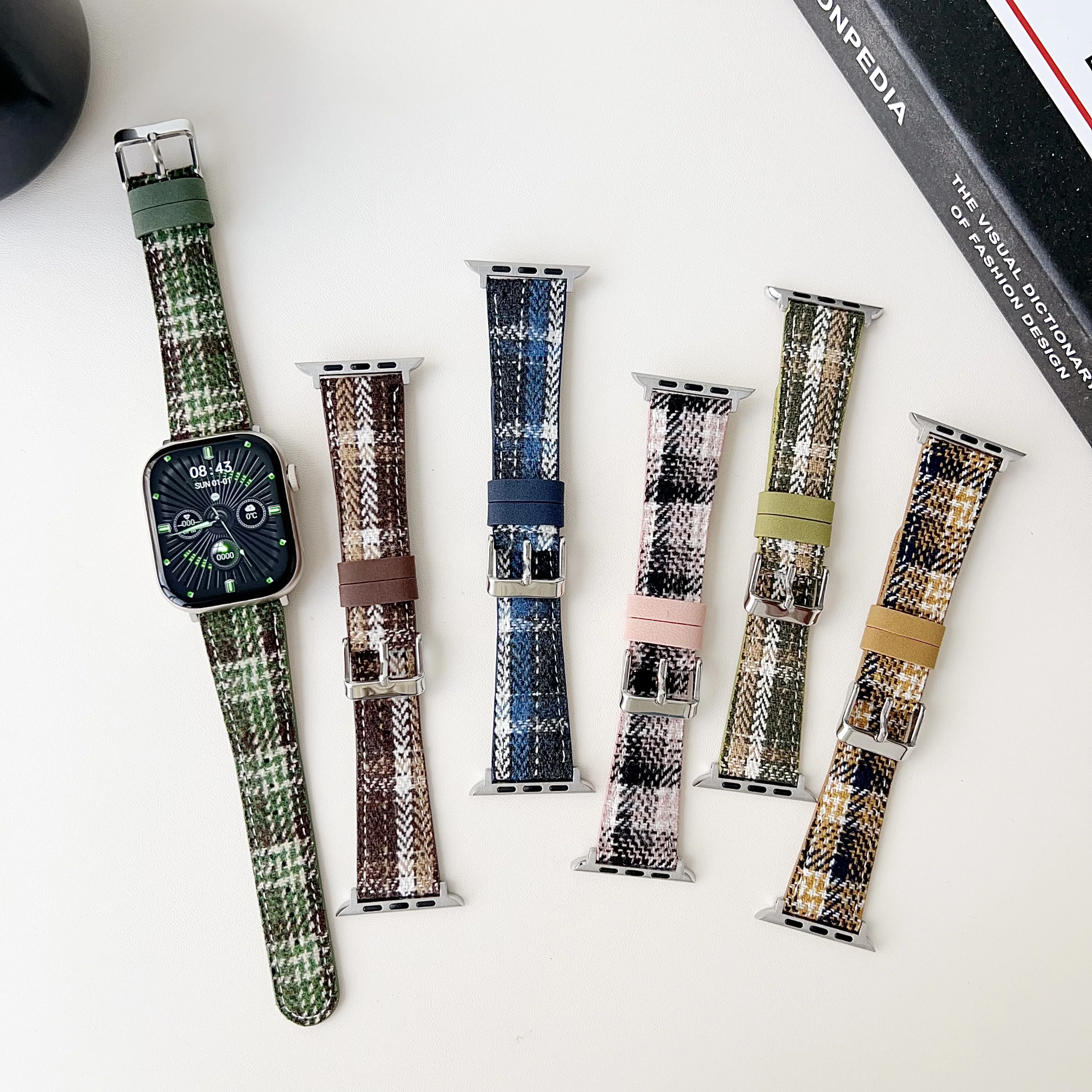 

Подходит для Apple Watch S9 и iWatch 7/6/5/se/4/3/2/1, кожаный ремешок