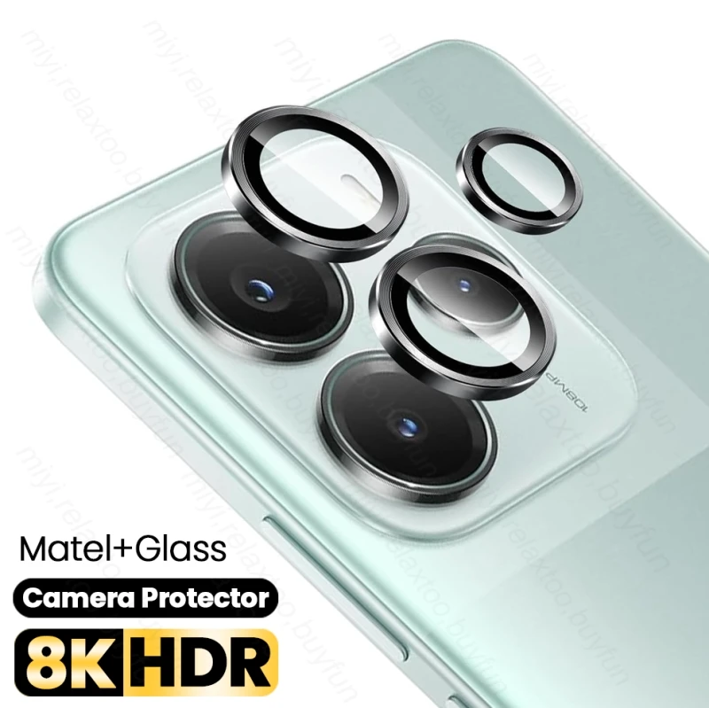 Premium Aluminum Alloy Camera Protector Case with Metal Ring Lens Glass