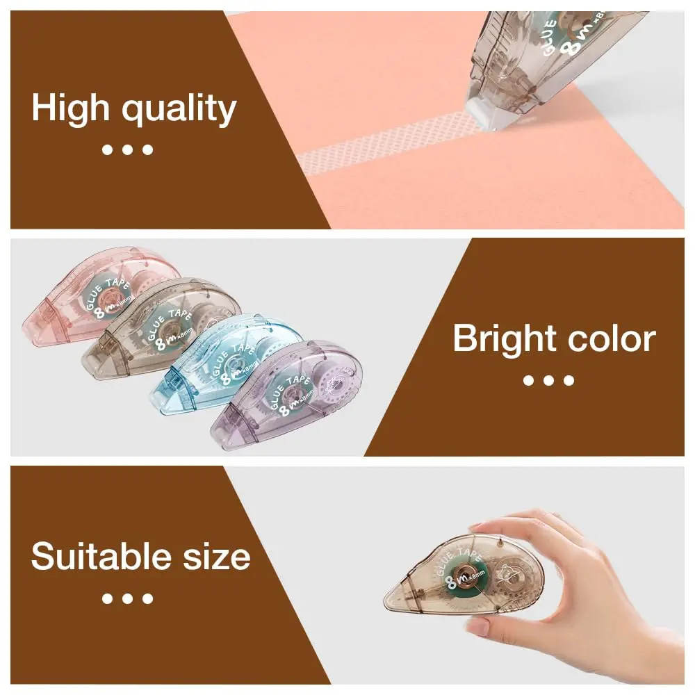 8-pack handmade office stickers, stamps, notes, large capacity double-sided glue tape for scrapbooking 4