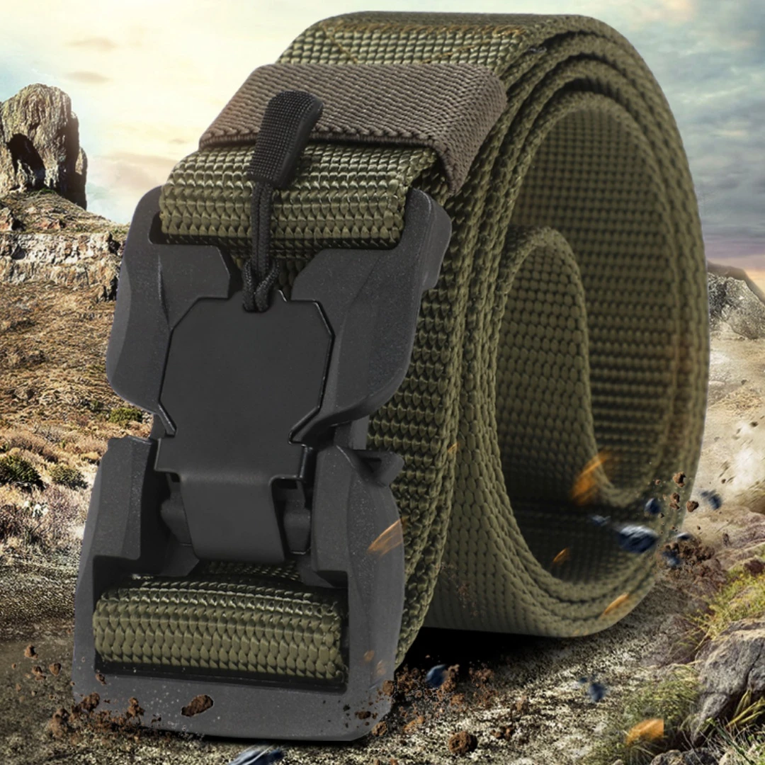 Der neue Herren-Gürtel mit 125 cm Schnalle, Nylon, geflochten, leicht, atmungsaktiv, für den täglichen Pendler, Herrengürtel, Herrenmode-Gürtel