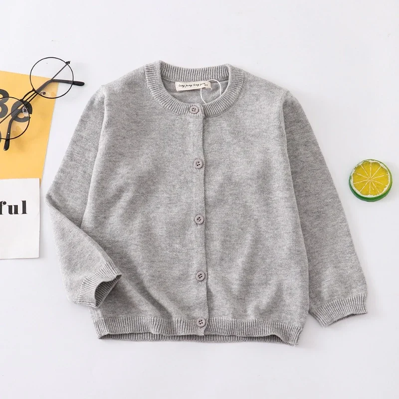 새로운 편안하고 다재다능한 아동용 가디건 어린이용 스웨터 면 소재 남아 여아 니트웨어 학교 교복