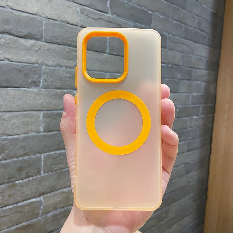 Translucent Magnetic Suction Shockproof Phone Case - Skin-Feel Hard Silicone Back Cover