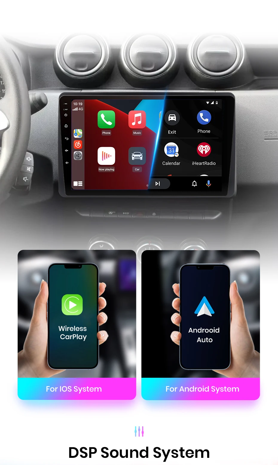Junsun V1 AI Voice Wireless CarPlay Android Auto Radio für Renault Duster HM2 2018-2021 Arkana 2019-2021 4G Auto Multimedia GPS – Detail 15