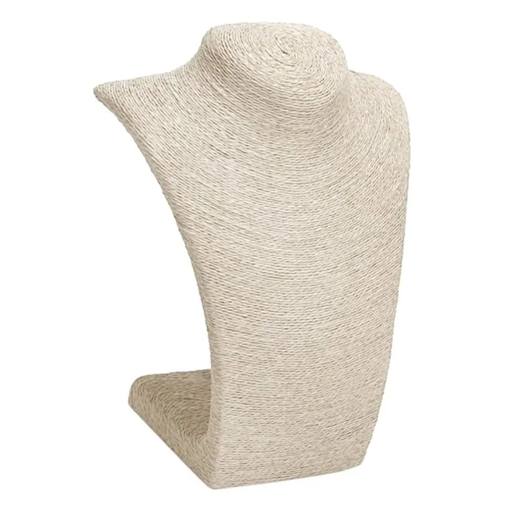 Linen Necklaces Pendant Portrait Showcase Display Shelf Window Stand Jewelry Pendants Bust Mannequin Holder Rack Organizer