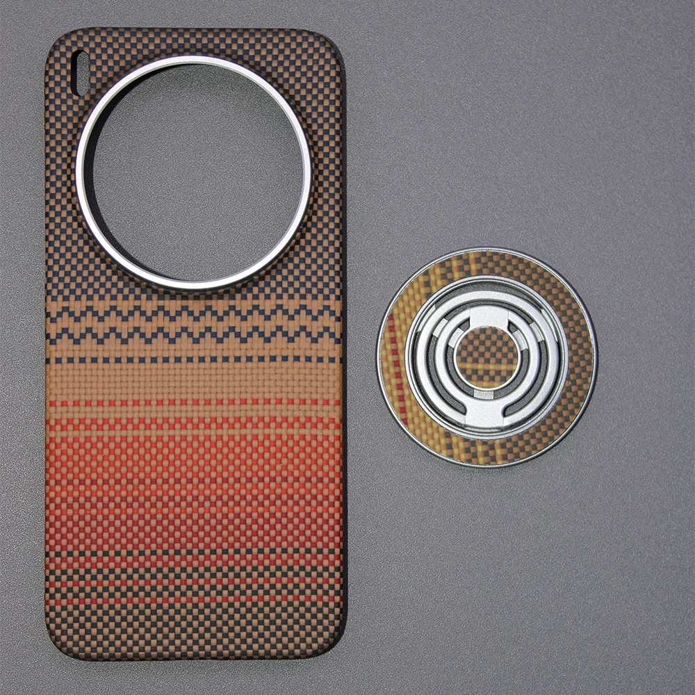 Magnetic Kevlar Aramid Carbon Fiber Slim Case - Black, Lightweight, and Thin