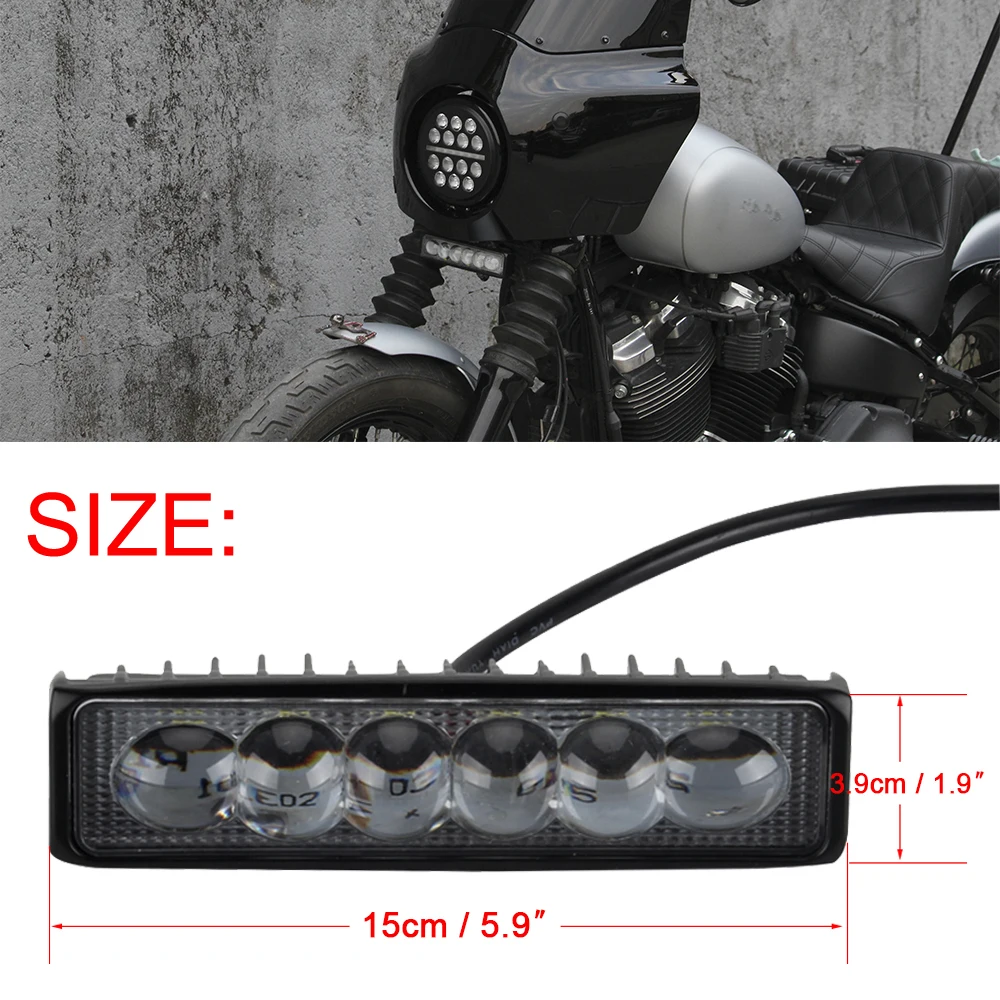 Moto LED Phare Kit Phare Double Bandé Barre Lumineuse pour 40-41mm