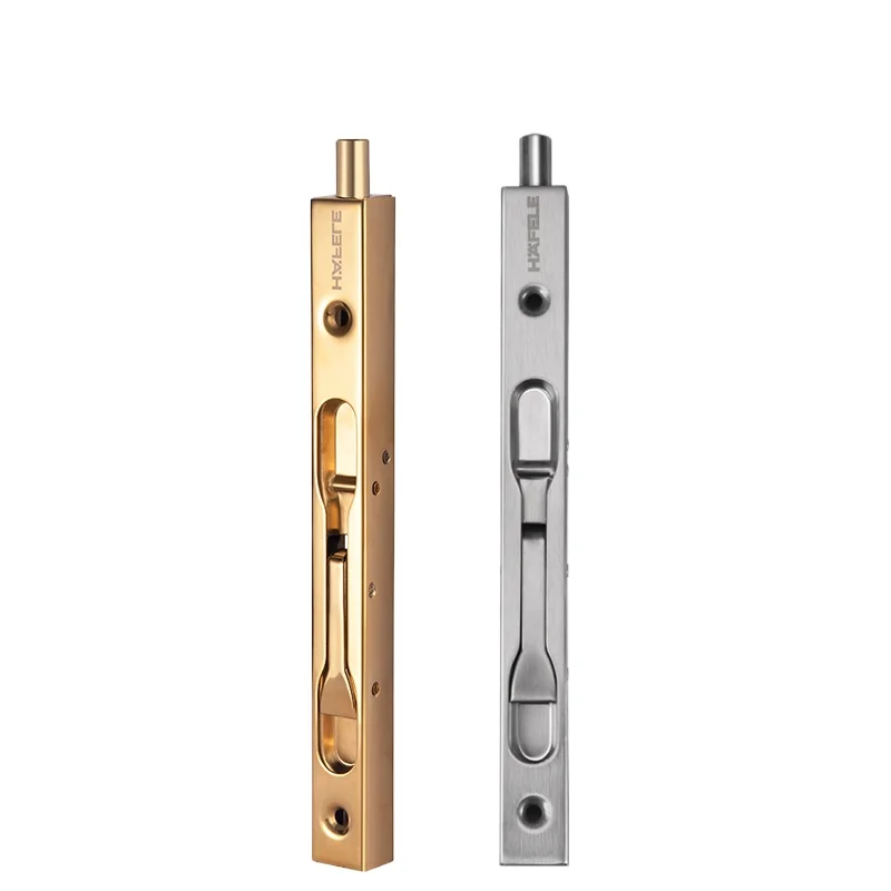 Dark latch 8 inch stainless steel gold brushed wooden door buckle double door invisible bolt