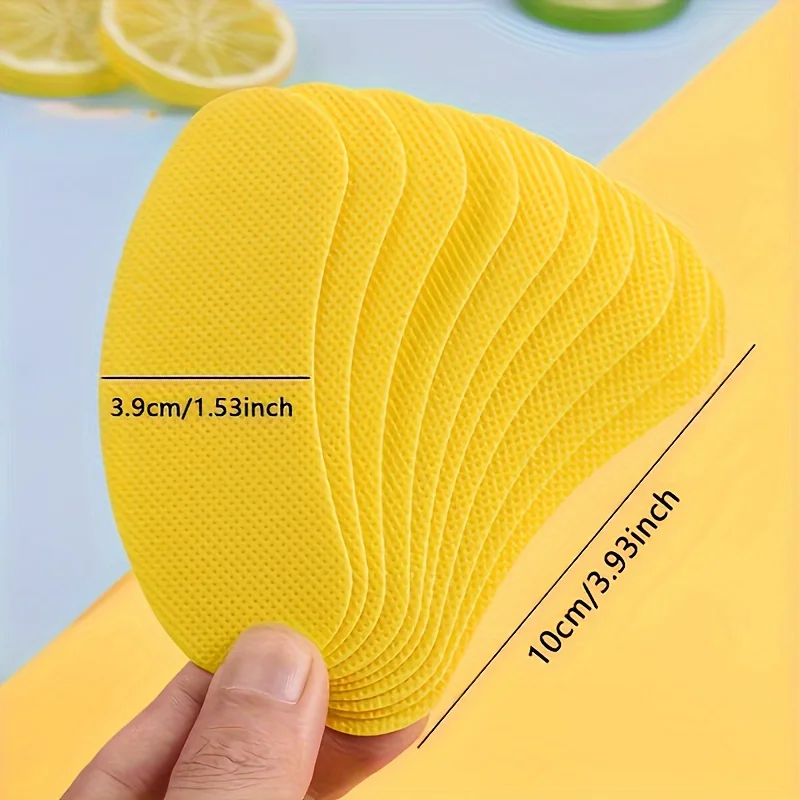 Shoe Odor Remover Patch 100pcs Shoes Odor Remover Deodorant Patch Lemon Athlete's Foot Soothing Insole Stickers Antibacterial Antiperspirant Foot Care