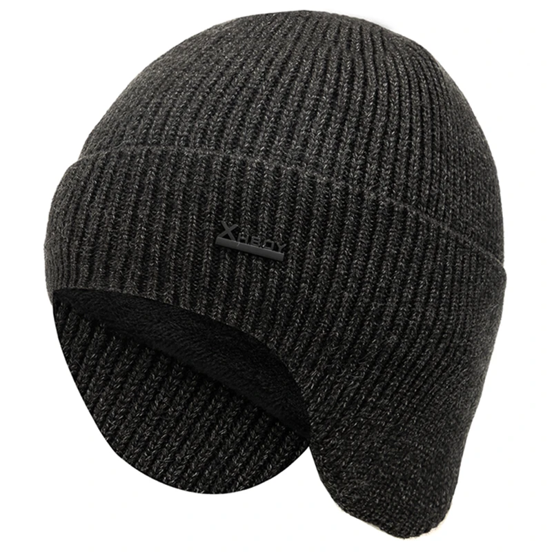 New Men Winter Hat Add Fleece Warm Earflap Cap Stylish Soft Beanie Hat ...