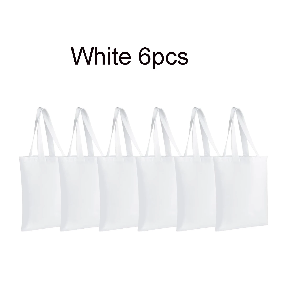 DIY Craft Sublimation Tote Bags - Blank Canvas Reusable Grocery Bags (6-Pack, Washable, Bulk Offer)