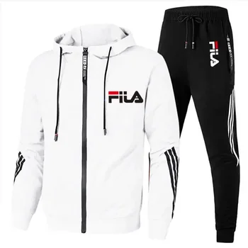 Giacca con cerniera per esterni primavera/autunno + set da jogging per pantaloni sportivi; Set casual da basket e fitness in due pezzi; Moda di fascia alta 1