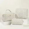 3 Pcs Cosmetic Bag Set Women Floral Makeup Pouch Japanese Flower Printed Quilted Skincare Storage Bag Aesthetic Beauty Wash Bags 6