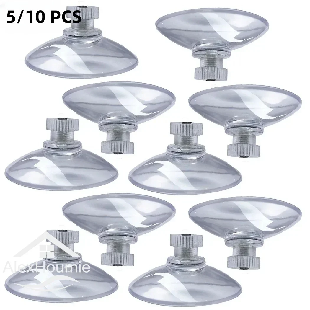 5/10Pcs 25/32/41/53mm PVC Clear Thumb Screw Clear Suction Cups White Nut Rubber Casement Suckers Rubber Screw Set Thumb Suction