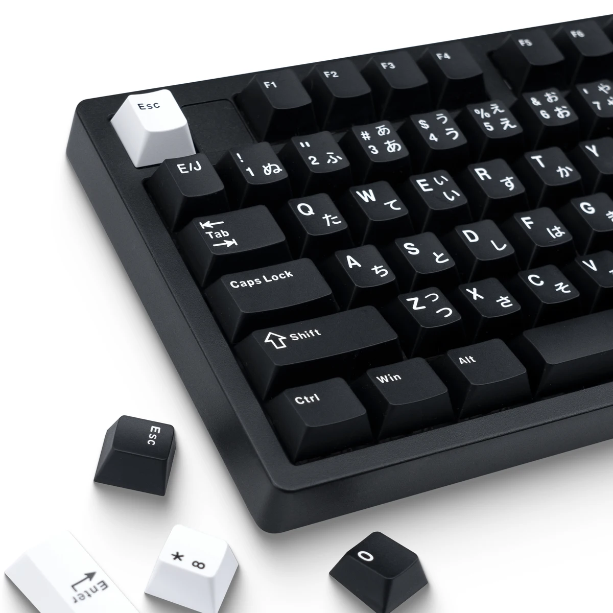 XVX Cherry Profile Keycaps Japanese Layout JIS Black PBT Keycap Not Shine Through Mechanical Keyboard Double Shot Keycap 153 Key