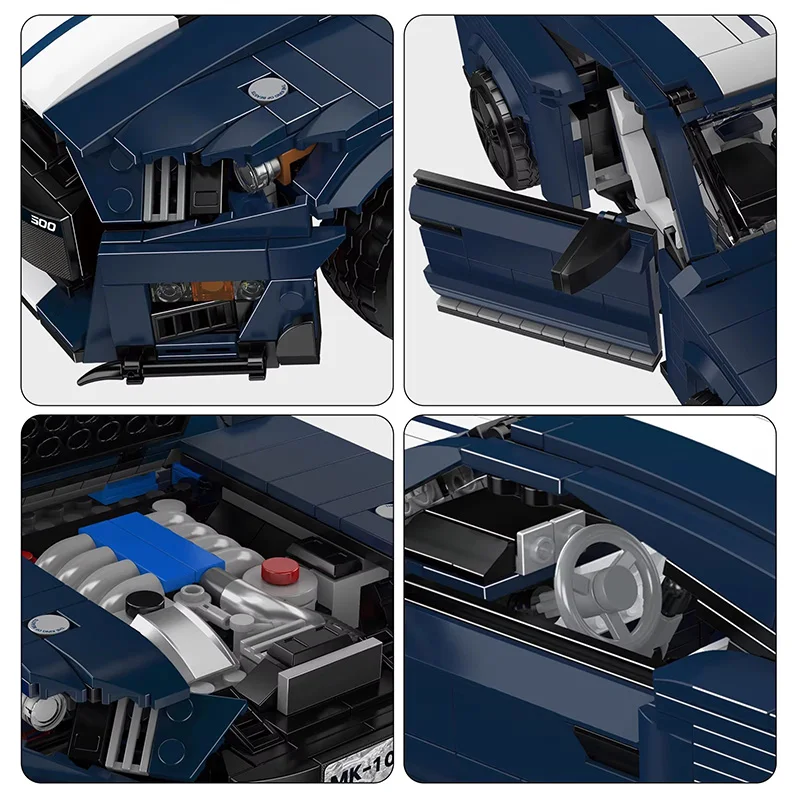 새로운 1556PCS 몰드 킹 10208 테크니컬 GT500 빌딩 블록 브릭 쉐비 자동차 모델 세트 성인 및 어린이용 크리스마스 이스터 선물