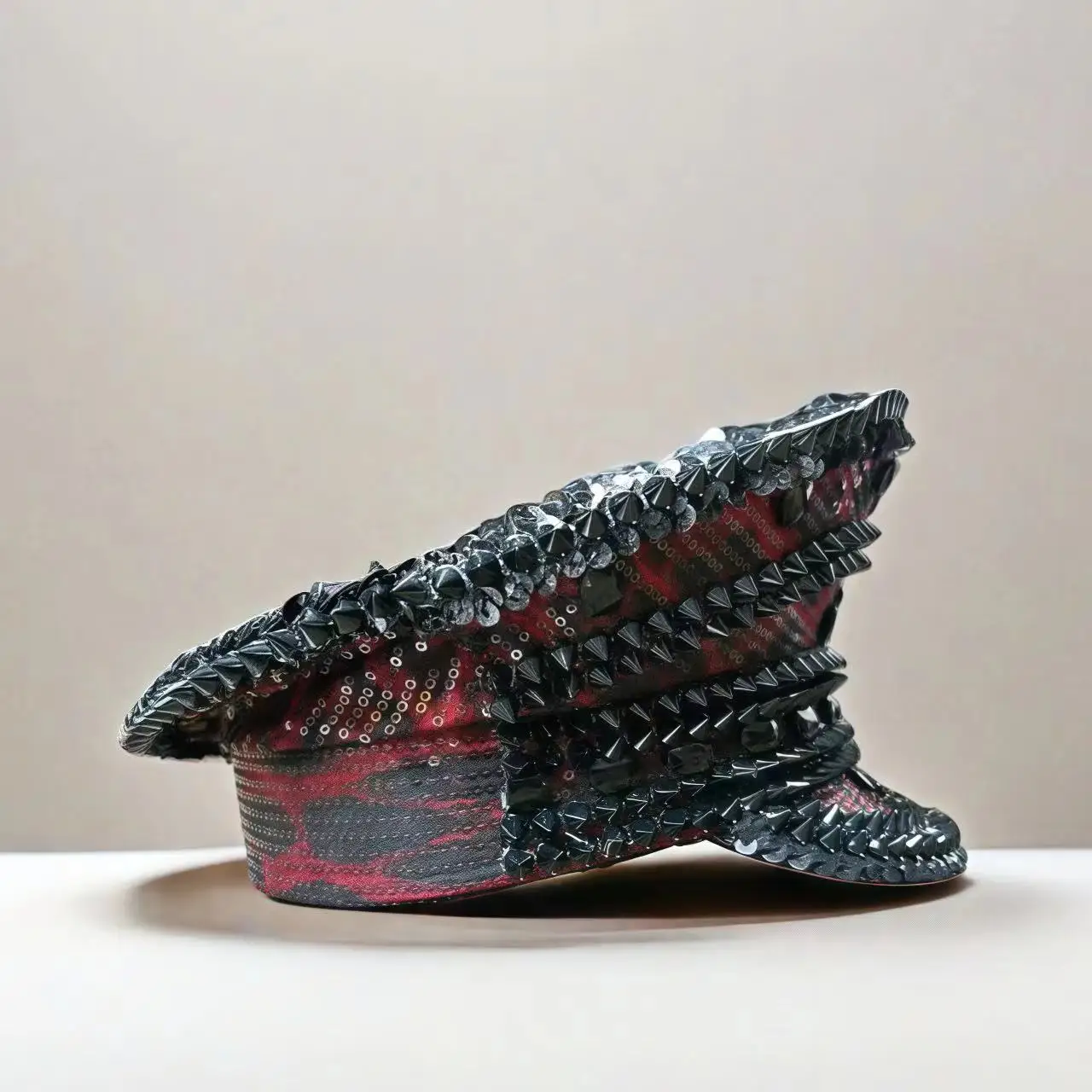 Bling Captain Hat Rhinestone Captains Hat for Men Steampunk Handmade Burning Man Mardi Gras Music Festival HongLuan Unisex