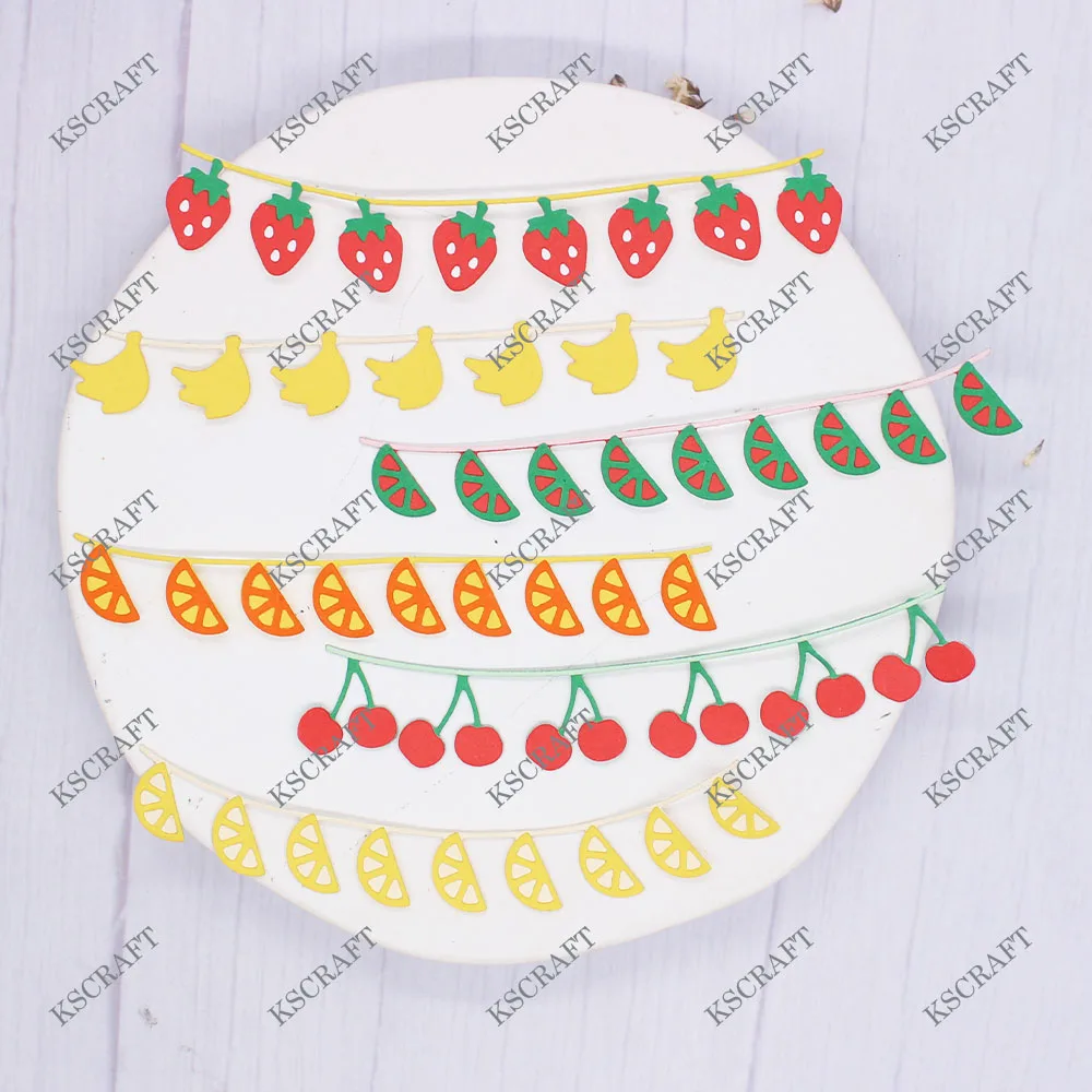 KSCRAFT DIY 스크랩북 장 과일 화환, 다이 커팅 스텐실, 엠보싱 DIY 종이 카드