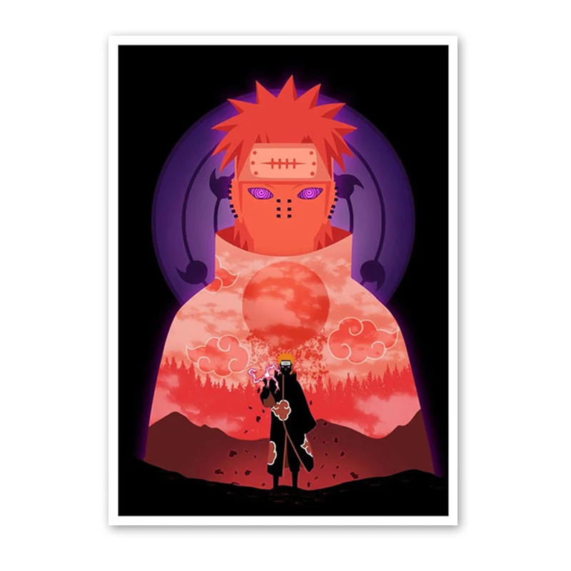 Anime-Inspired Naruto Art Canvas: Uzumaki & Kakashi Wall Mural Decor Gift