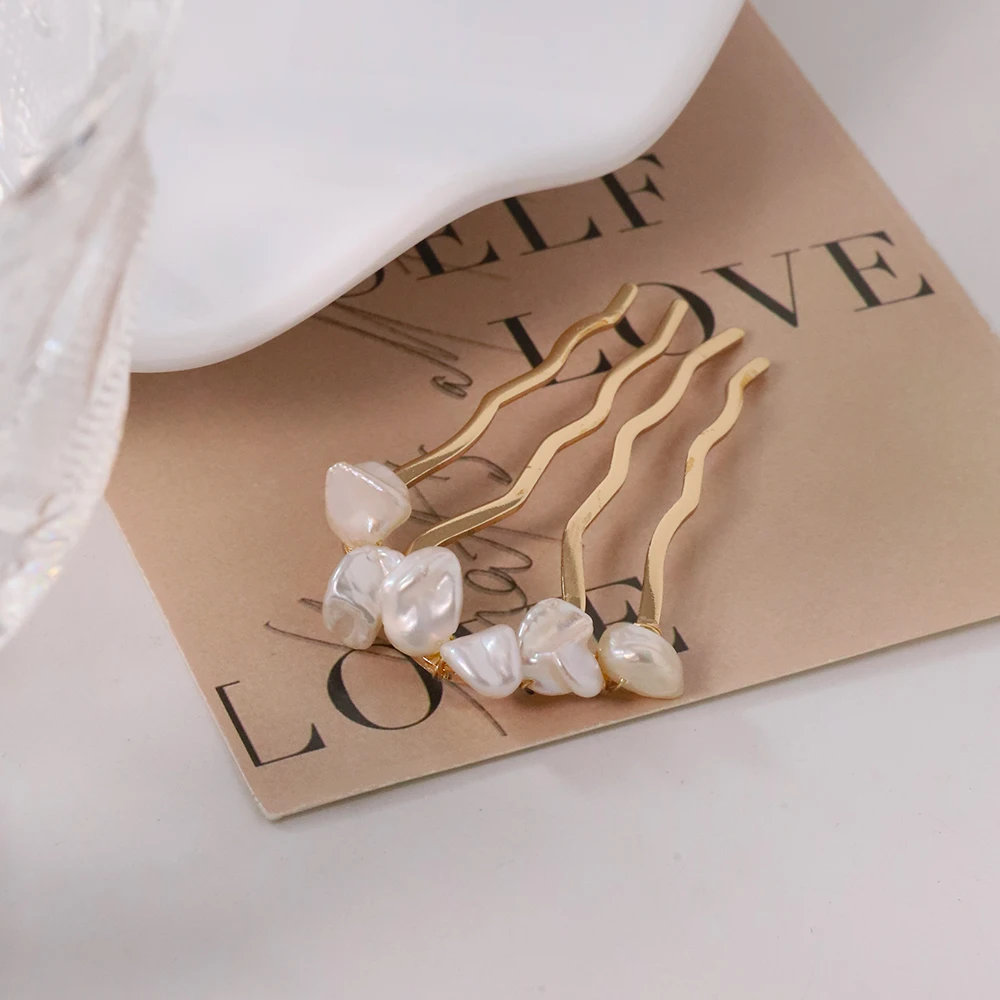 Metal hair accessories Hair accessories Natural Pearl Retro Hair Accessories Women Luxury Jewelry Hair Clips Flamenco Combs For Girls Pin Gift Gh0110