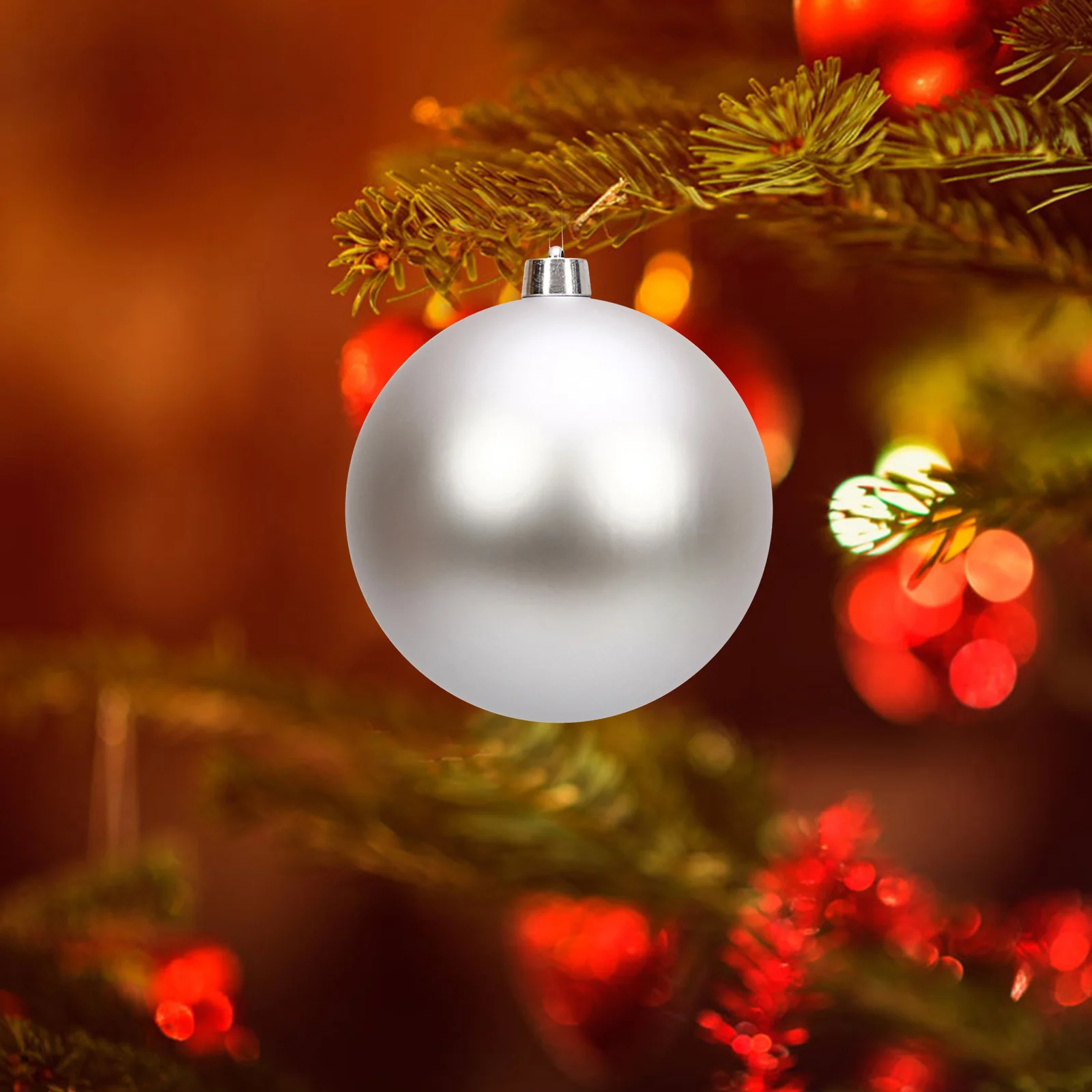 Bola navideña de 15 cm/20 cm irrompible, grande, de plástico, de color caramelo, para decoración de árbol de Navidad, colgante para el hogar, fiesta de Nochevieja
