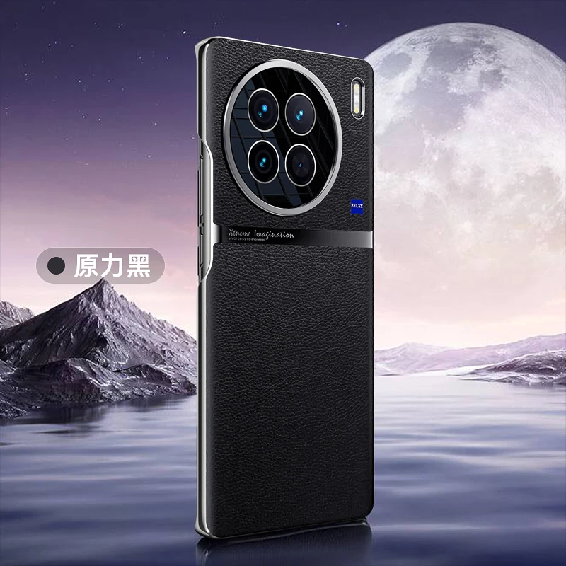 Luxury PU Leather Camera Protection Phone Case with Hard Electroplated Frame Back Cover