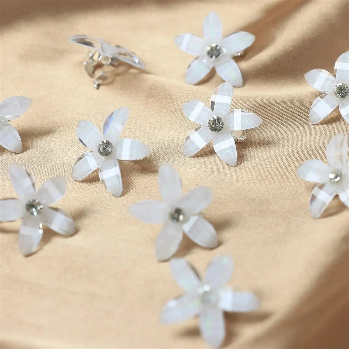 10pcs Hair Clip Braided Small Flower Hair Buttons Hairpin For Everyday Styling Suitable For Travel Mini Hair Claw Accessories Image 6