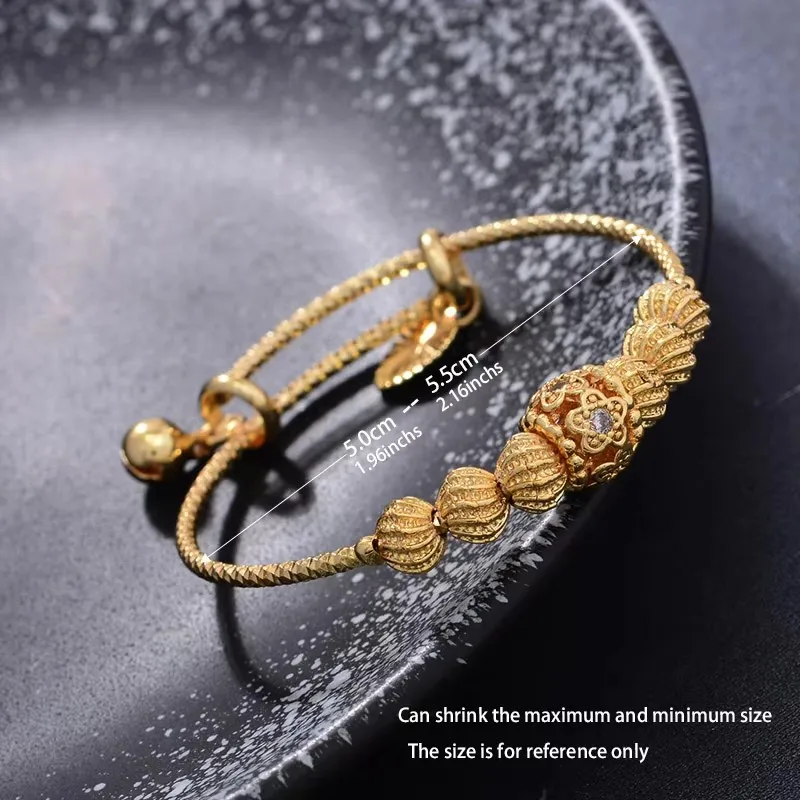 24 k Bilezik Kızlar Dubai Altın Renk Türk Mısır Cezayir Hint Fas Suudi Altın Renk Bilezik Çocuklar Bilezik Takı