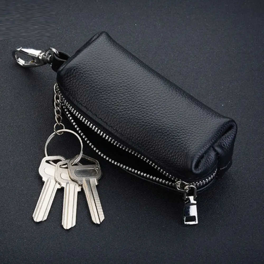 Echt leder Schlüssel bund Unisex kleine Schlüssel tasche einfarbige Mini-Karten halter Multifunktion brieftasche tragbare Schlüssel Tasche – Detail 2