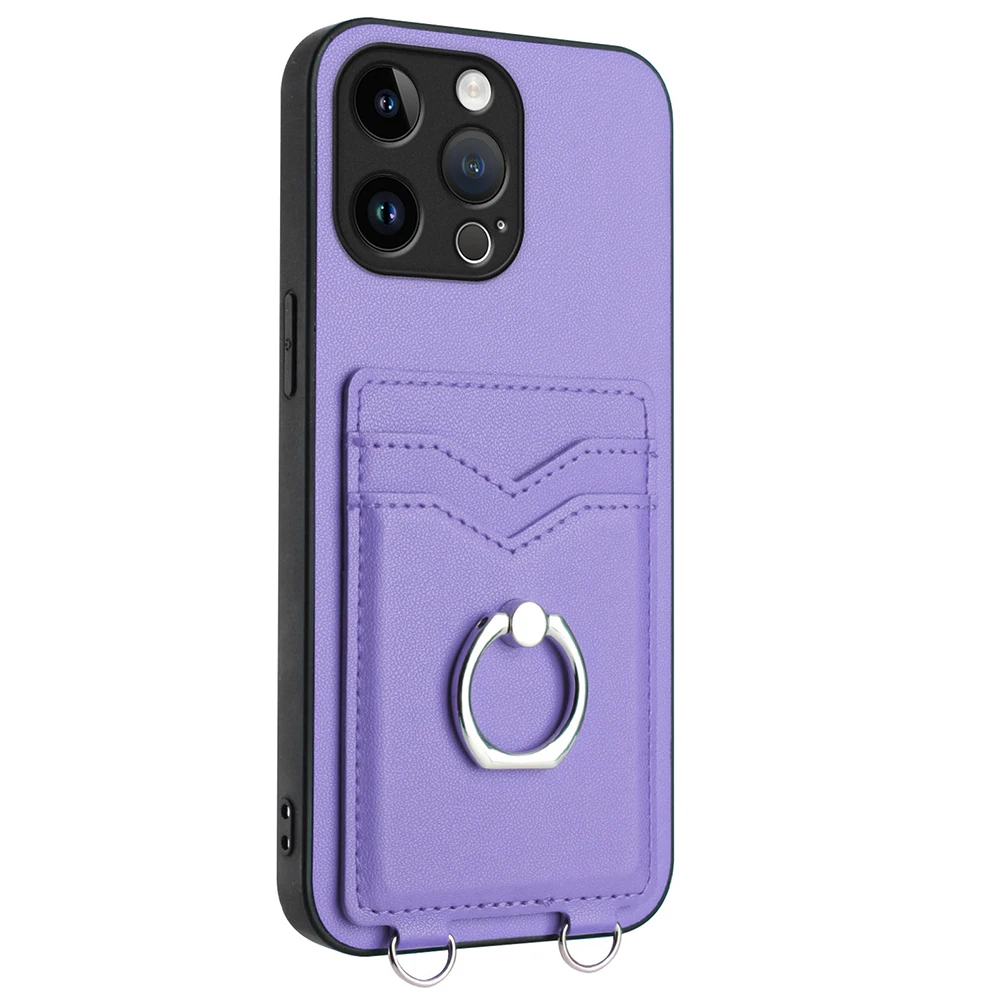 Universal Ring Stand Card Holder Phone Case with Enhanced Protection