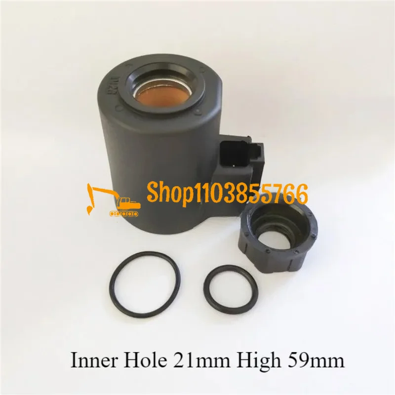 EC55 EC210 EC240 EC290 EC360 EC460용 굴삭기 부품 새로운 솔레노이드 밸브 코일, 내부 구멍 21mm 높이 59mm 고품질