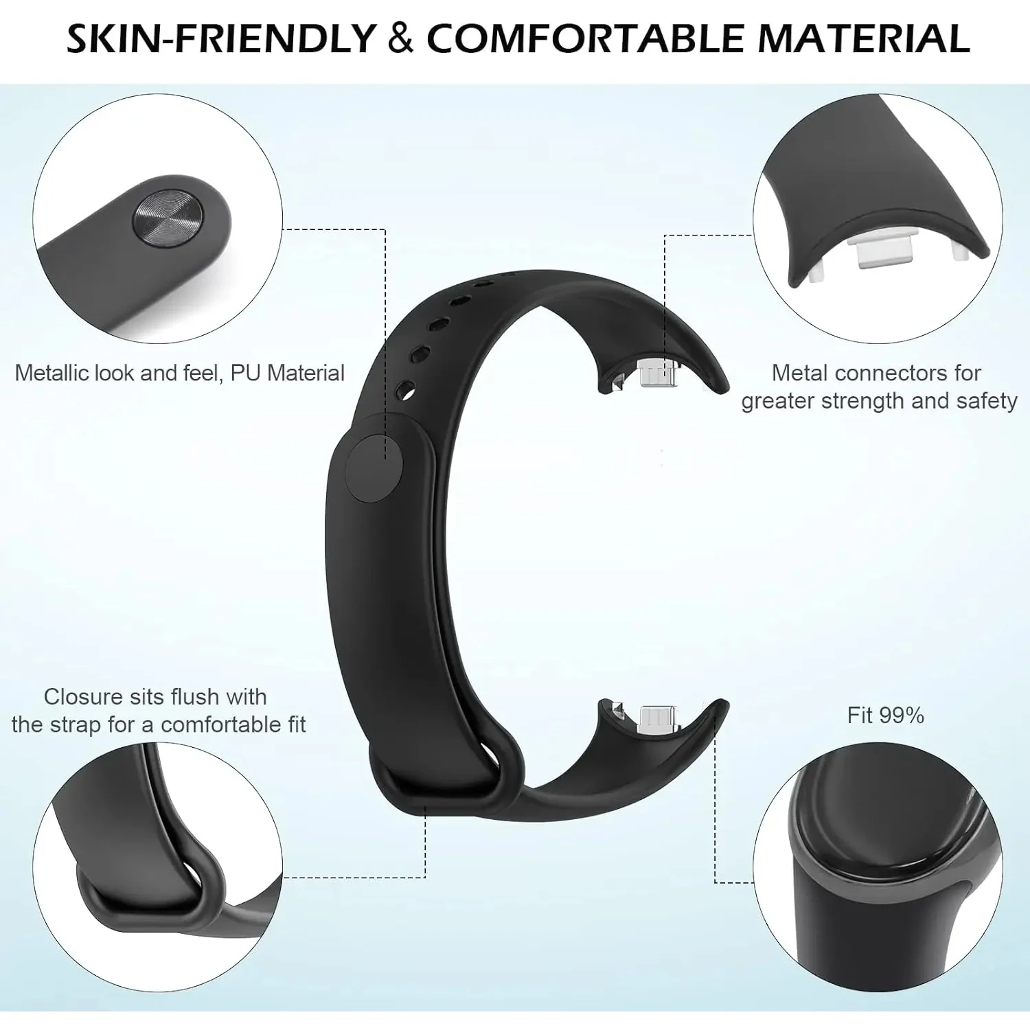 Silicone Sport Strap Rubber Bracelet for Fitness Tracker Accessories