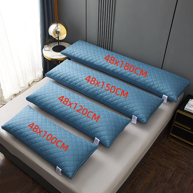 Almohada larga azul para el hogar, almohada para dormir, 48x100/48x120/48x150/48x180cm, almohadas dobles, 1 ud.