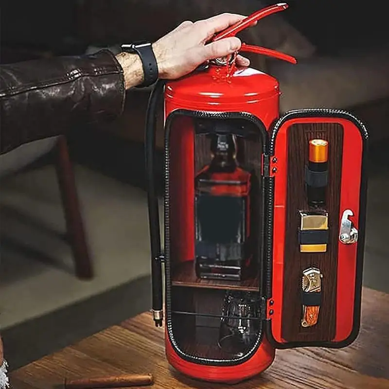 Mini Bar Wine Cabinet Mini Bar For Whiskey Lovers Fire Extinguisher Design Wine Cabinet Desktop Decoration Creative Novelty