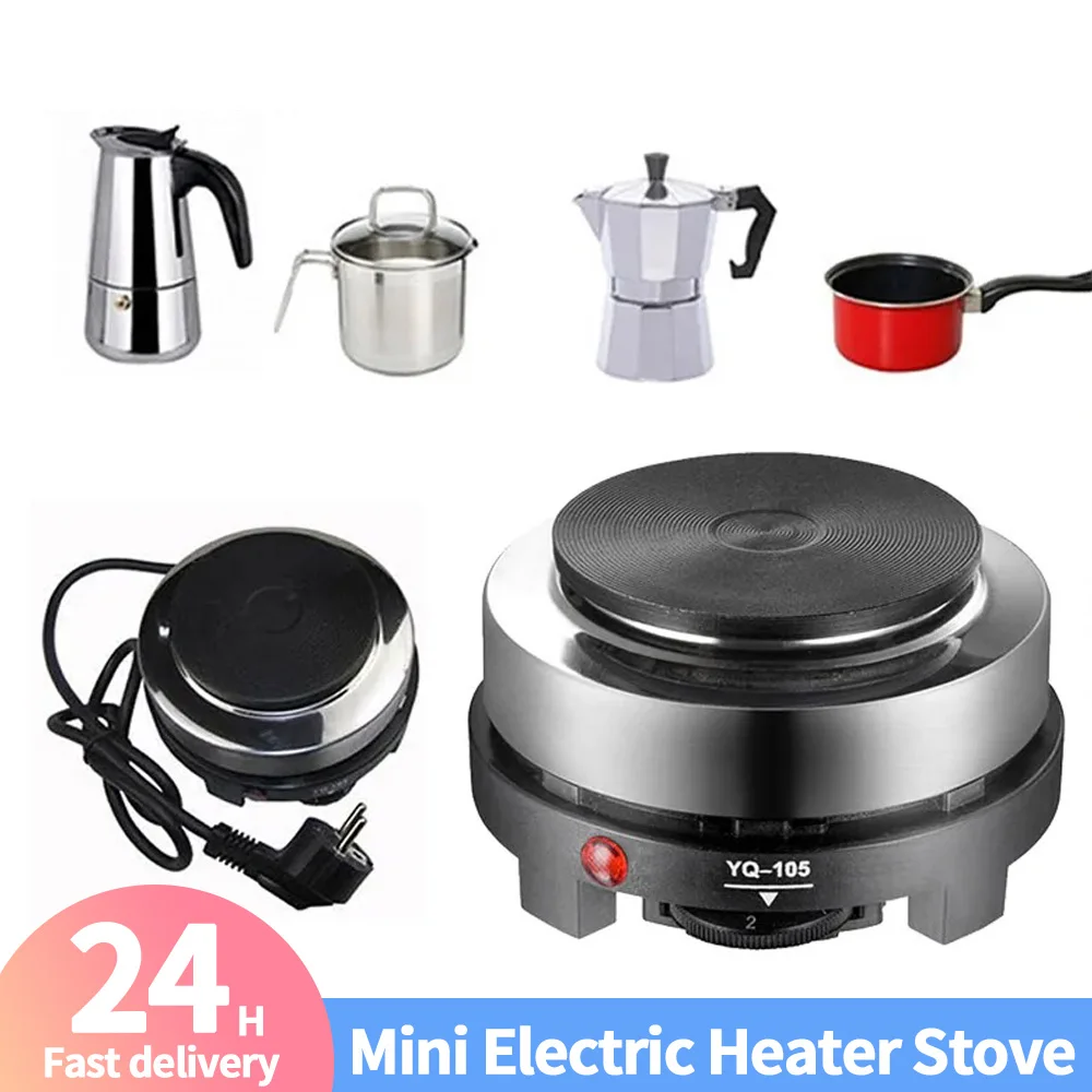  Silver,Black Small Hot Plate,Hot Plate Electric Stove, Portable  500W Electric Mini Stove Hot Plate Multifunction Home Heater Portable  Single Burner for Milk Water Coffee Heating (US Plug 110V): Home & Kitchen