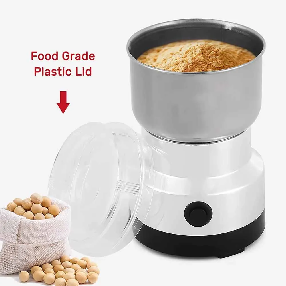 Powerful Home Electric Coffee Bean Grinder Nut Seed Herb Grind Spice Crusher Mill Blender Machine Stainless Steel 6