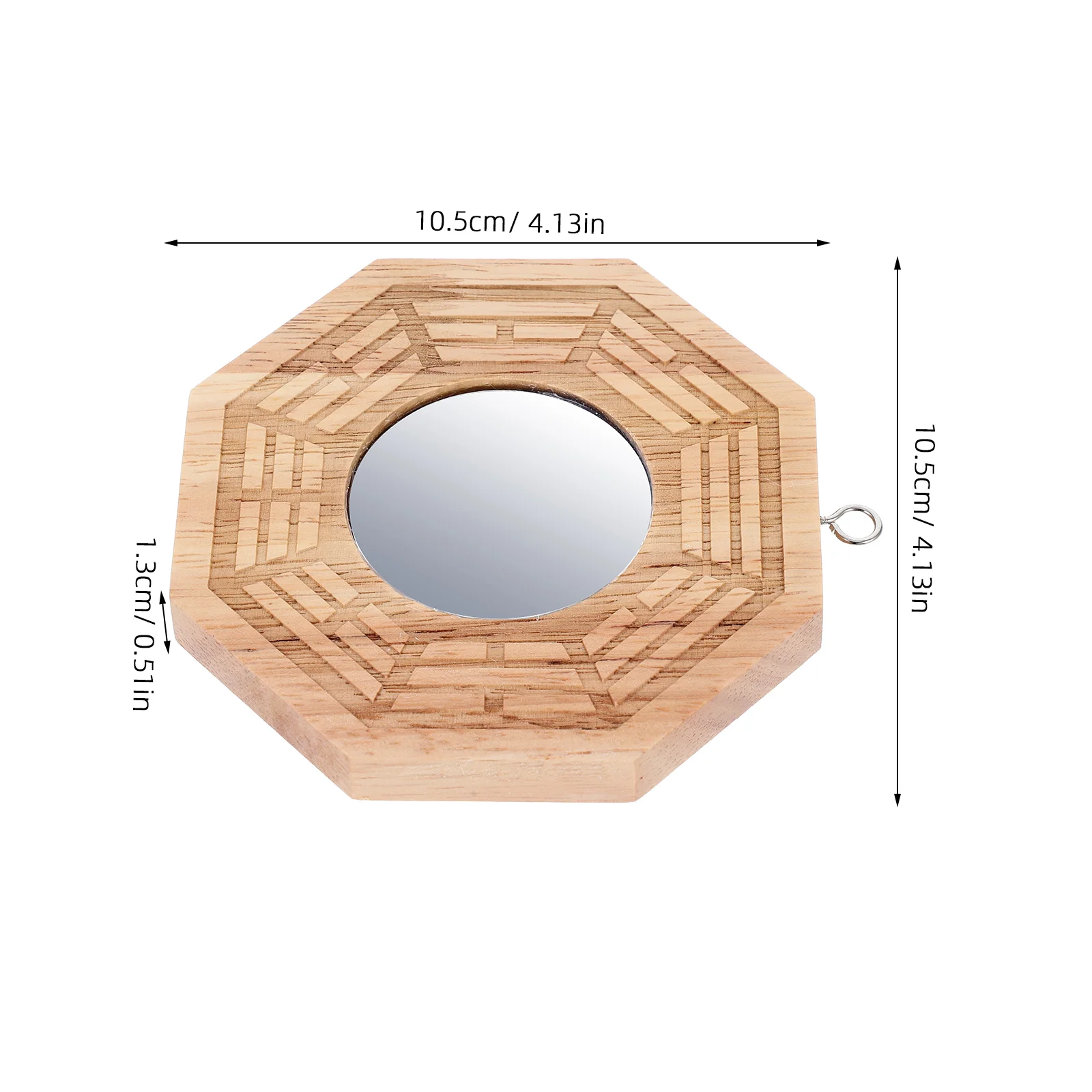 Wooden Bagua Mirror Convex Decorative Wall naments Chinese Mirrors For Wall Rustic Home Decor Small MirrorVintage