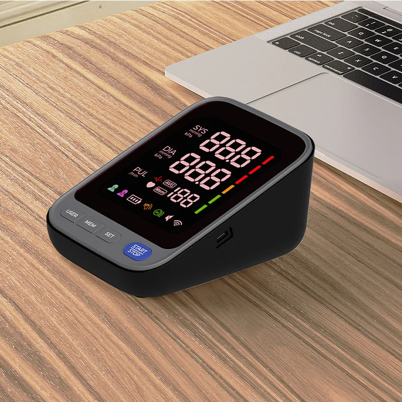 Large Led Display Electronic Blood Pressure Monitor In English 120 Sets Of Memory Values For 2 People Type-c Charging