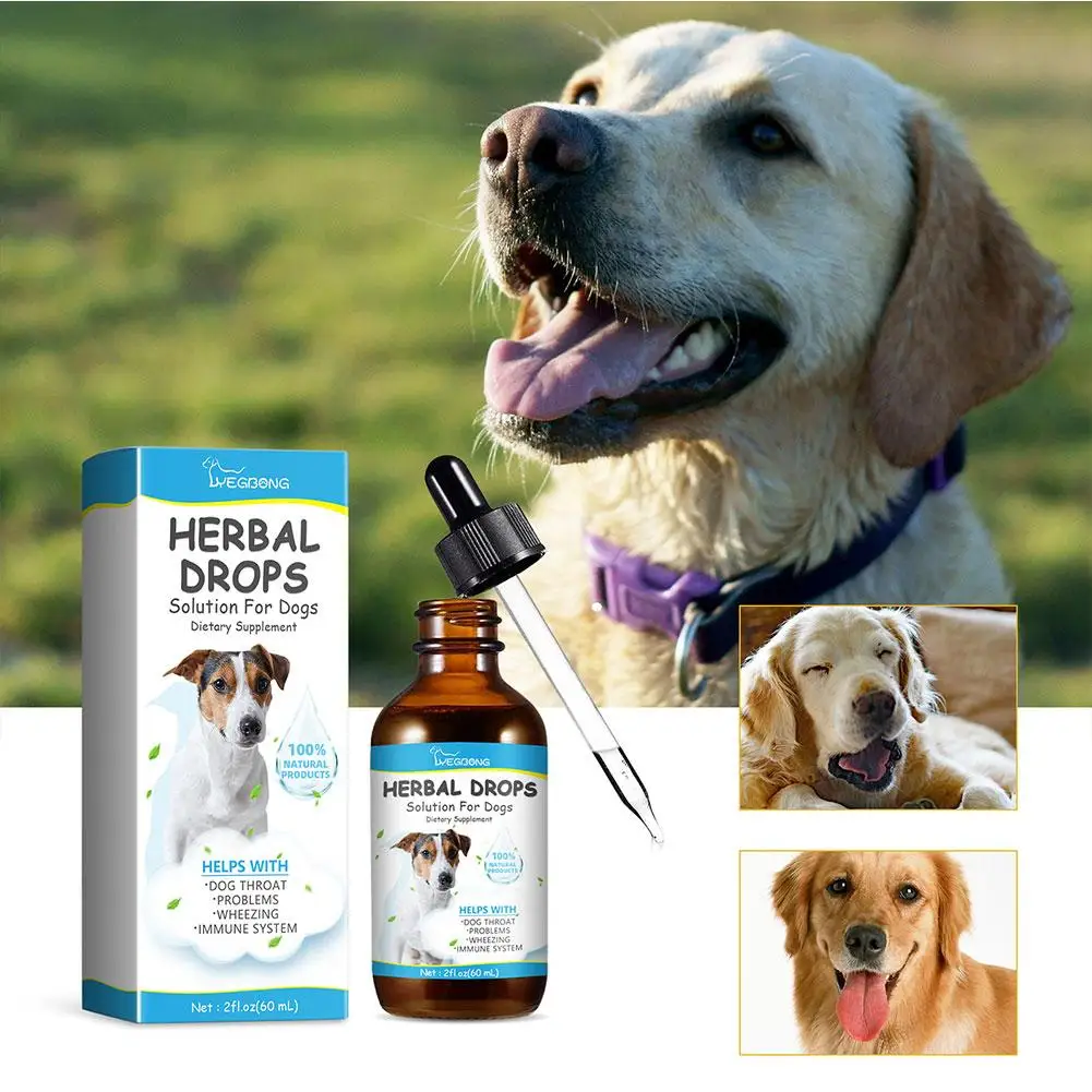 Pet Herbal Drop for Nighttime Cough Relief Safe Natural Formula Cough Throat Symptoms Soothing Calming Essential Oil 60ml