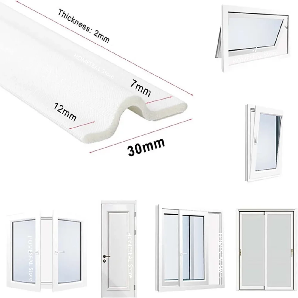 Sliding Window Seal Strip Acoustic Insect Windproof Dust Stopper Stripping Door Gap Filler Tape Wearable Sealer 40M White Black sealing strip