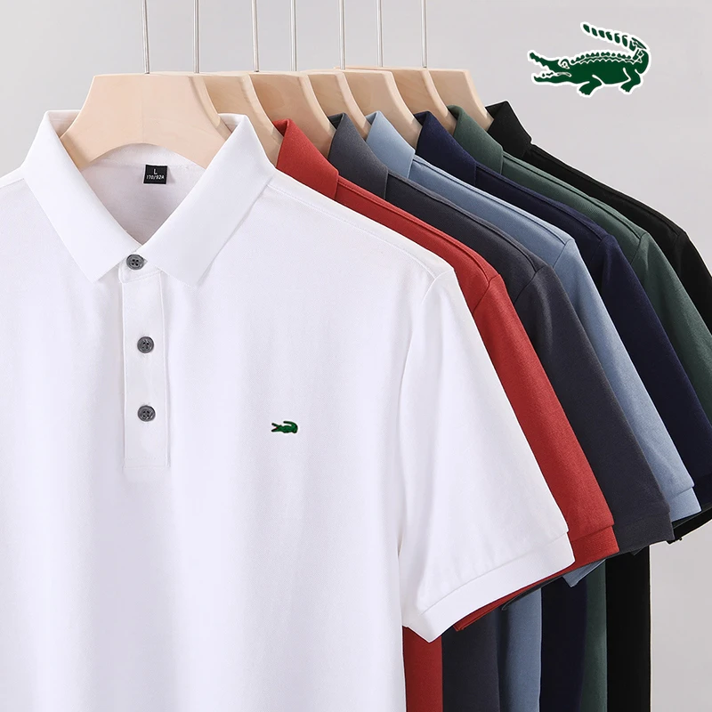 

2024 High-end Embroidery New Men's Polo Shirt Lapel Short-sleeve Polo Shirt Business Casual High-quality Men's T-shirt