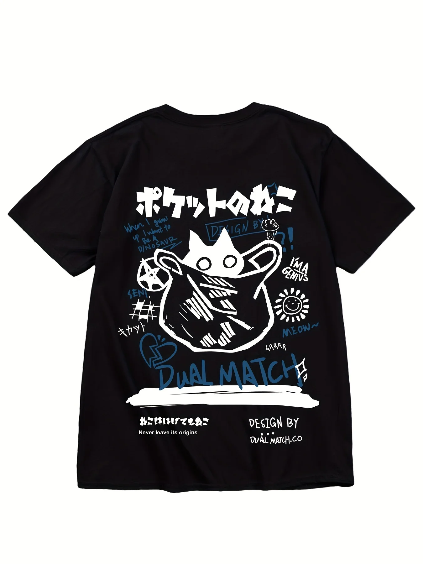 Hot Sale Men Women Casual Short Sleeve T Shirt Fashion Cartoon Black Cat Print TShirt Cotton T-Shirt Kids Top Clothing