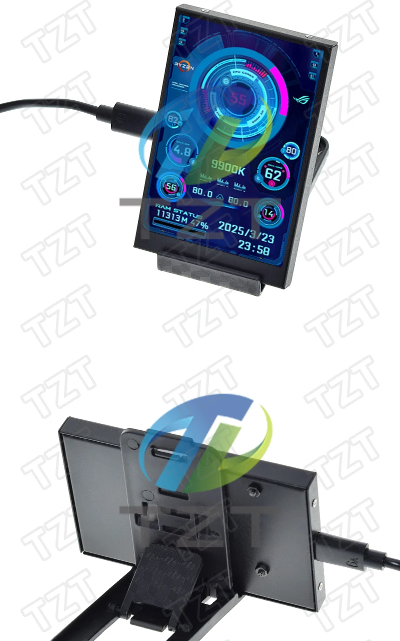 1/3PCS 3,5 Zoll IPS TYPE-C Sekundärbildschirm Computer CPU GPU RAM HDD Monitor USB-Display für Freely AIDA64 mit USB-Kabel – Detail 5