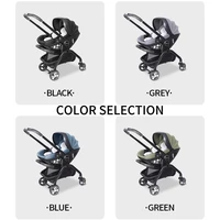 Poussette bébé 3 en 1 avec couffin, poussette de poche pliable bidirectionnelle, marcheur pour bébé, vente en gros 4