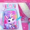3Pcs Backpack for Girls, 16" Kids Bookbag with Lunch Box，School Backpacks for Elementary Preschool Kindergarten 5