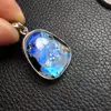 Unit One Piece Natural blue moonstone sliver 925 pendant rainbow moonstone with black spot pendant for gift 4