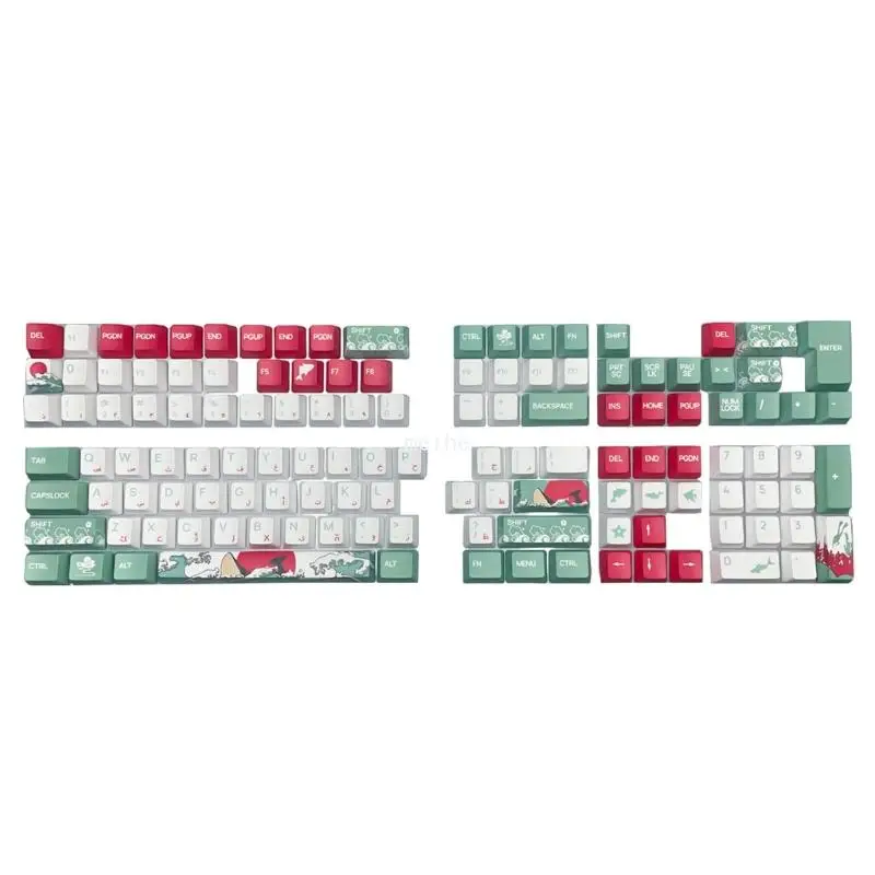

Колпачки для клавиш Coral Sea в арабском стиле XDA/OEM Набор клавишных колпачков из ПБТ для переключателей MX, клавиатур