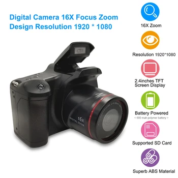 Digital Camera 16X Focus Zoom Design Resolution 1920*1080 Supported Storage Card Battery Powered for Photos Taking Studio 6