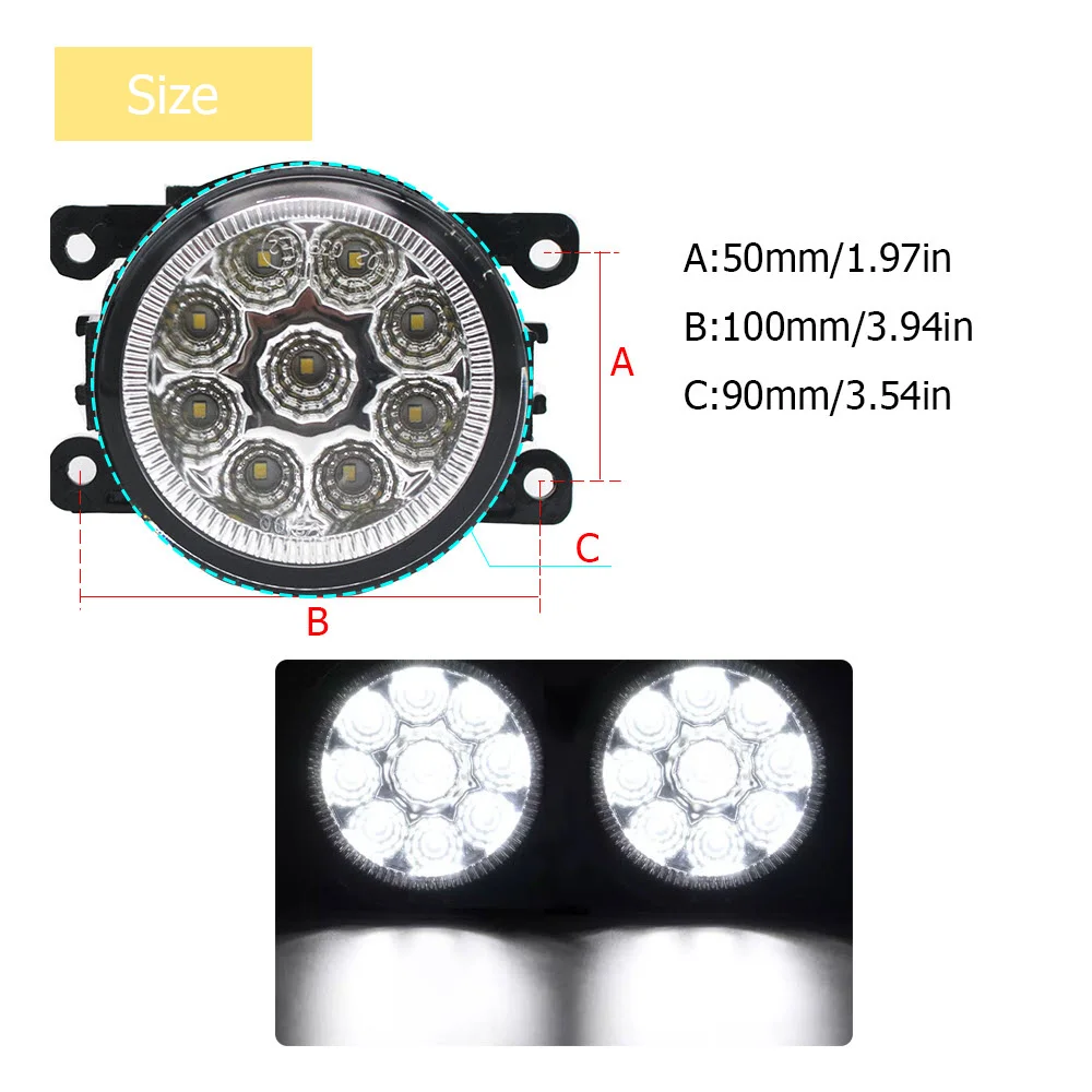 Led Fog Lamp Assembly for Mitsubishi Delica D5 D:5 2007 '08 '09 '10 '11 '12 '13 '14 15 16 '17 H11 DRL 12V Daytime Running Lights detail image 3